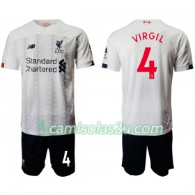 Camisolas de Futebol Liverpool Virgil van Dijk 4 Criança Equipamento Alternativa 2019/20 Manga Curta